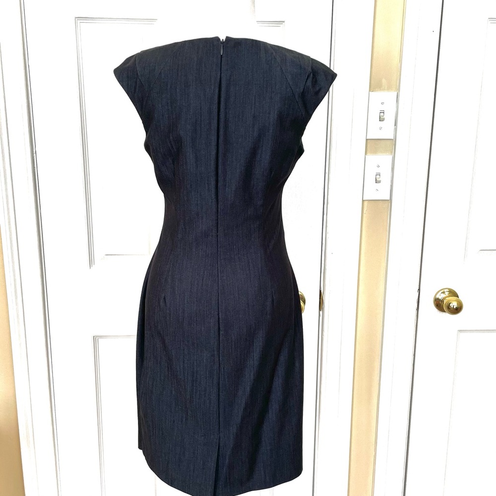 Calvin Cline Ruched Dress with Cap Sleeve, Size 4, Dark Gray Heather - Picture 2 of 9